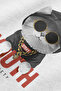 تي شيرت Stray Cat Street Cat مطبوع نصف قصة فضفاضة أبيض 1121 - 2