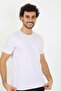 قميص داخلي من القطن الممشط باللون الأبيض برقبة دائرية للرجال 6567 - 5