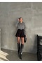 Women's Belted Shorts Lined Pleated Mini Skirt - 5