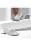Women's Silver Stone Detailed Heeled Slippers - 3