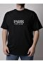 Unisex Paris C'Est La Vie Printed Black and White Oversize T-Shirt - 3