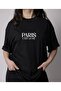 Unisex Paris C'Est La Vie Printed Black and White Oversize T-Shirt