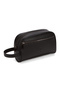 Men's Black Leather Shaving Travel Portfolio Handbag Lt-0769