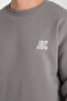 Crew Neck Embroidered Oversize Raster Basic Men's Sweatshirt - 7