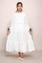 Young Girls Long Length Pleated Chiffon Cotton Hijab Dress