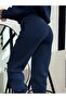 Women's Navy Blue Olso Printed Oversized Hoodie Sweatshirt Jogger Bottom Top Tracksuit Set - 4