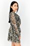 Women Abstract Print Mini Dress, Multicolor - 4