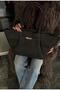 Women's Suede Leather Hand and Shoulder Bag with Magnet Closure and Lock Detail