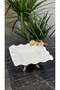 Square Porcelain Metal Gold Leg Daisy Presentation Plate - 4