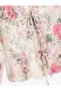 Semi-Transparent Floral Blouse with Front Tie Detail and Ruffles - 3