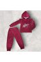 Girl's Embroidered Velvet Top and Bottom Set - 2