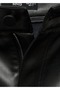 Leather look straight cut pants - 5