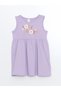 Lilac Crew Neck Floral Girl's Dress