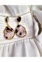 Stylish, Design-Oriented, Vip Model, Anti-Allergic Earrings That Look Like Natural Stone (Lightweight, Does Not Add Weight to the Ear)