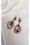 Stylish, Design-Oriented, Vip Model, Anti-Allergic Earrings That Look Like Natural Stone (Lightweight, Does Not Add Weight to the Ear) - 4