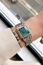 Special Boxed Women Wrist Watch Waterproof Gold Silver Green Color Steel Cord + Bracelet Hmby2035C3 - 3