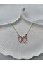 Zircon Stone Glass Butterfly Necklace - 8