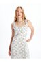 White Heart Neck Floral Women's Dress - 2