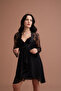 Bridal Lace Dressing Gown Stylish Nightgown Dressing Gown Set with Sponge on the Bust - 5