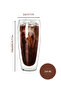 Double Wall Long Soft Drink, Cocktail, Latte 320 ml Glass Cup Set 2 Pieces 2324 - 3