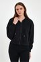 Black Long Sleeve Hooded Zippered Sweatshirt 0090 - 6
