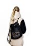 Women's Black Fabric Waterproof Shoulder And Backpack - 5