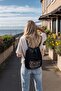 Women's Black Fabric Waterproof Shoulder And Backpack