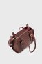 Women's Burgundy Faux Leather Stitching Detailed Mini Tote Bag - 3