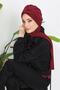 Winter Scarf Bonnet Turban, B-80Rb, Burgundy - 4