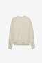 Marigona Women's Knitted Round Neck Comfort Fit Vanilla Sweatshirt - 3