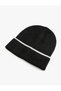 Knitted Beanie Folded Multicolored Line Detailed - 2