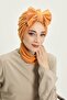 Winter Scarf Bonnet Turban, B-80Rb, Orange - 4