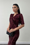 Velvet Sequin Jacket Dress - Burgundy - 4