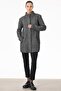 Black-Ecru Mink Coat - Herringbone Pattern - 2