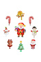 New Year's Christmas Themed 9-Piece Mini Size Foil Balloon Set