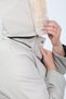 Women's Stone Color Water Repellent Bondit Fabric Detachable Hooded Plus Size Coat - 5