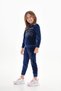 Girl's Velvet Hooded Top and Bottom Set with Embroidery Detail Rb-755 - 5