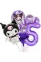 Sanrio Kuromi 5 Years Old Purple Color Balloon Set Anime Hello Kitty Kuromi Concept Birthday Balloon Set - 2