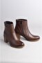 Select 707 Genuine Leather Heeled Women's Boots (Heel Height: 6 cm) Brown - 4