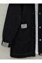 Buttoned Denim Jacket with Pocket Bag - Black - 3