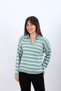 Women's Polo Neck Striped Oversize Knitwear Sweater