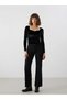 Lcw Vision Black Sweetheart Neck Velvet Women's Blouse - 2