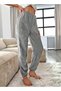 Plush Bottom Sweatpants Comfortable Elastic Waist for Autumn and Winter,Elastic Leg,Warm Pants, Women - 3
