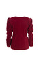 Burgundy Velvet Jacket with Pearl Button Detail - 3