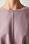 Powder Stripe Detailed Short Sleeve Short T-Shirt with Elastic Waist - 3