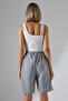 Comfortable Fit Wide Long Combed Cotton Unisex Shorts 21823 Gri̇melanj - 4