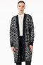 Diamond Patterned Knitwear Cardigan Black-Ekru - 3