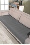 Black Cotton 2-Piece Sofa Cover 115X200 with Front Fringe and Striped Pattern - 5