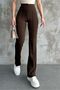Women's Brown High-Waist Shaping / Sculpting Flared Leg Palazzo Pants - 7