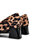 Women's Genuine Leather Leopard Heeled Shoes - 5